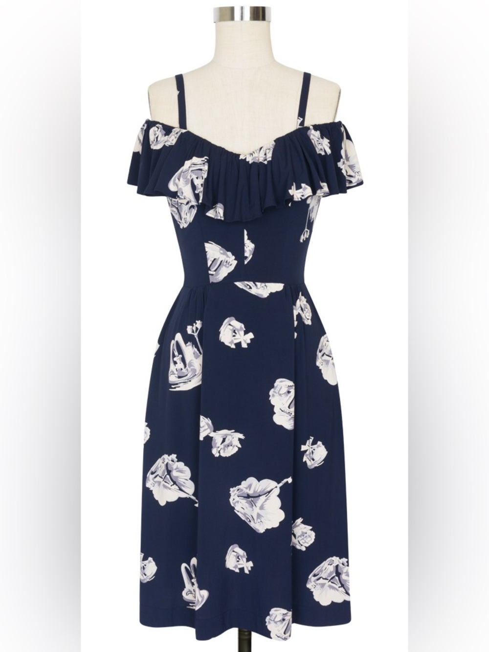 Trashy Diva Navy White Hollywood midnight in Paris Midi Dress